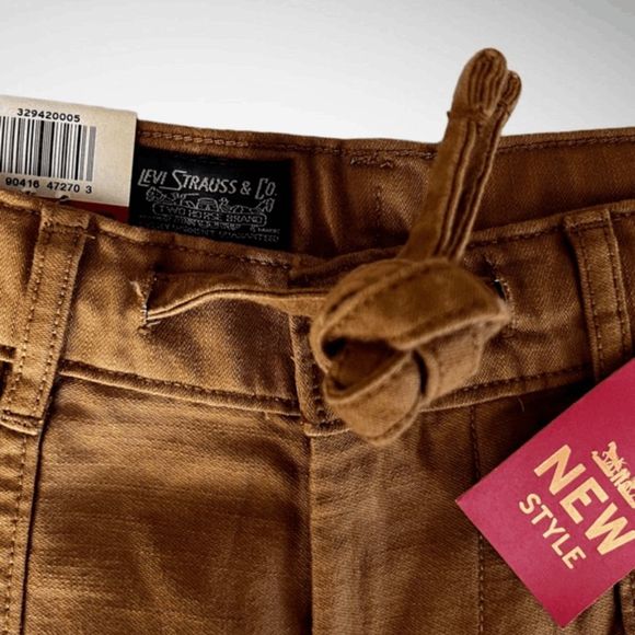 NEW Men's 29X32 LEVI'S Battalion Brown Twill 502 Pants Caramel Jeans 329420005 - Picture 3 of 3